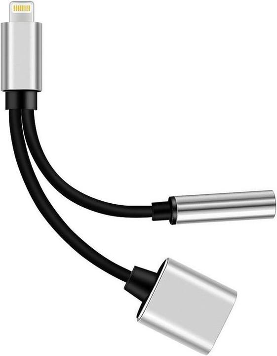 Hermex Lightning Audio + Ladeadapter Lightning zu 3.5mm Kopfhörer + Ladekabel (Lightning, 3.5mm Klinke)