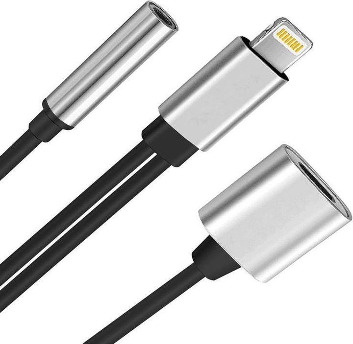 Immagine prodotto Hermex Cavo adattatore da Lightning a 3,5 mm audio + cuffie Lightning iOS 11.3 SILVER (Lightning, Jack da 3.5mm)
