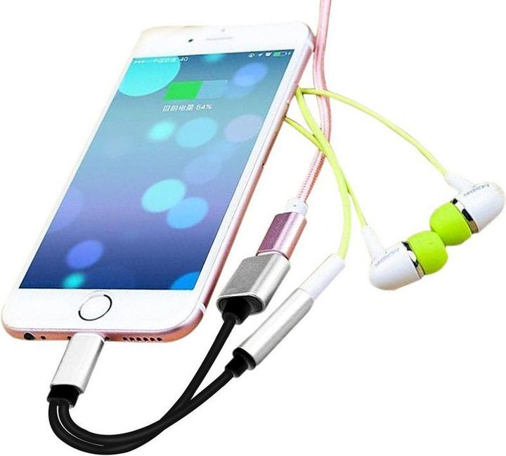 Immagine prodotto Hermex Cavo adattatore da Lightning a 3,5 mm audio + cuffie Lightning iOS 11.3 SILVER (Lightning, Jack da 3.5mm)