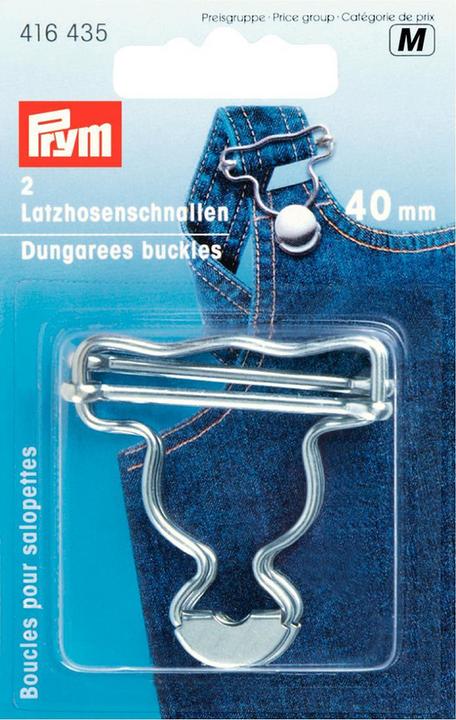 Immagine prodotto Prym Fibbie per salopette, argento 40 mm, scheda 2 pezzi.