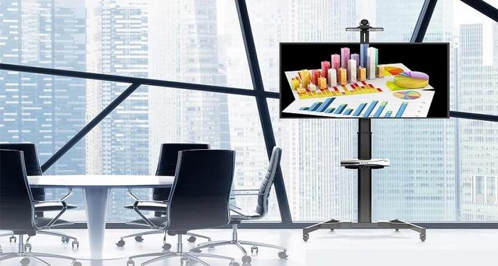 Image du produit Techly TV Trolley pour LCD LED TV 37-70pouces 93-177cm noir avec étagère (70", 50 kg)