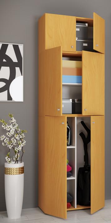 Actual product image VCM Holz Besen Putzschrank Lona mit Drehtüren Aufsatz (70 x 39 x 223 cm)