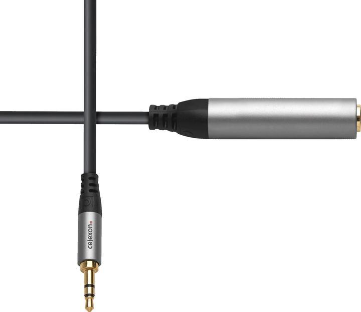 Produktbild Celexon 3,5mm Stereo Klinke auf 6,3mm Stereo Klinke M/F Audioadapter 0,25m - Professional Line (0.25 m)