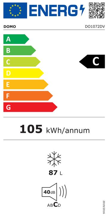 Energy Label Domo DO1072DV (Stand-alone, 87 l)