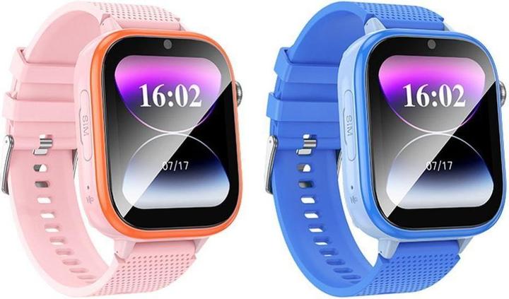 Actual product image Hoco Headphone with microphone smartwatch for kids with call function 4G Y101 blue