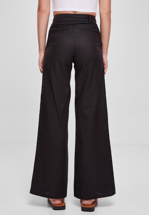 Actual product image Urban Classics Ladies High Linen Mixed Wide Leg Pants (30)