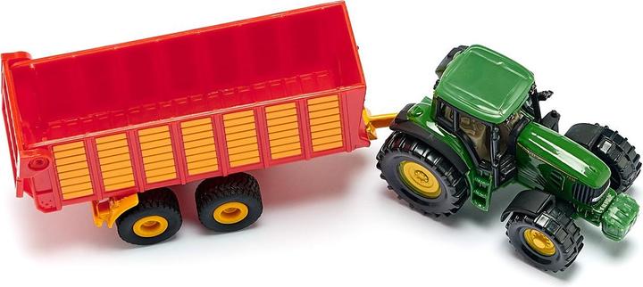 Actual product image Siku John Deere with silage trailer