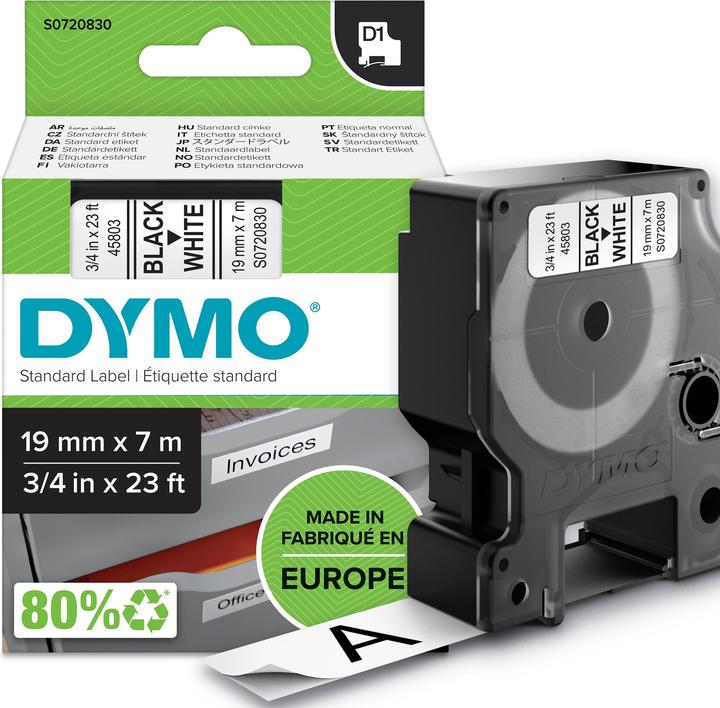 Dymo S0720830 Standardband (1.90 cm, Schwarz)