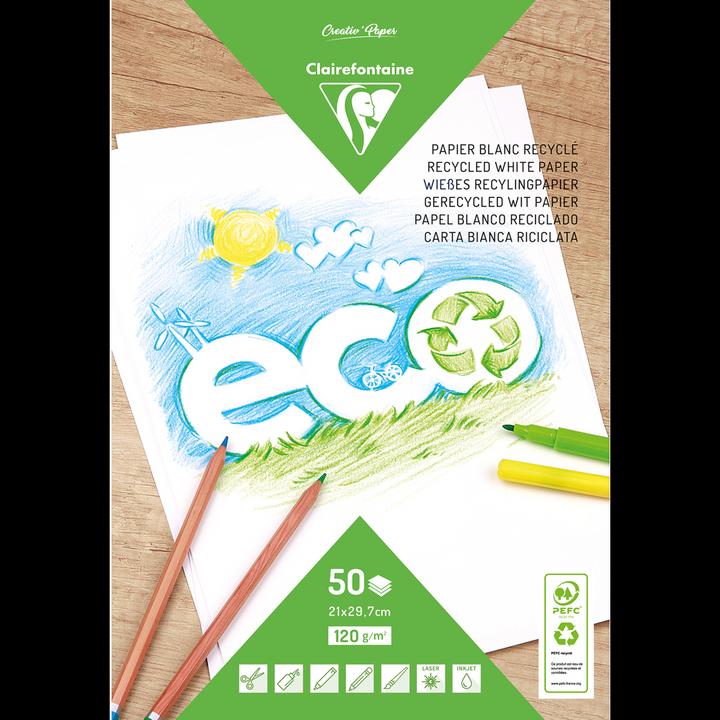 Produktbild Clairefontaine Recyclingpapier Block (120 g/m², 240 x)