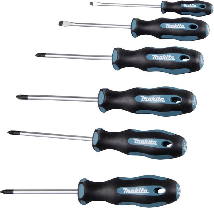 Actual product image Makita Screwdriver set 6 pieces (Port, Pozidriv cross recess (PZ), Phillipps cross recess (PH))