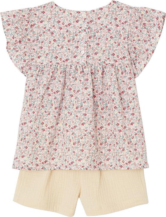 Produktbild Vertbaudet Mädchen-Set: geblümte Bluse & Musselin-Shorts (158)