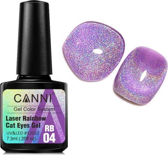 Image du produit Canni Vernis en gel Laser Rainbow Cat Eyes RB04 (Violet scintillant, Vernis à ongles effet gel)