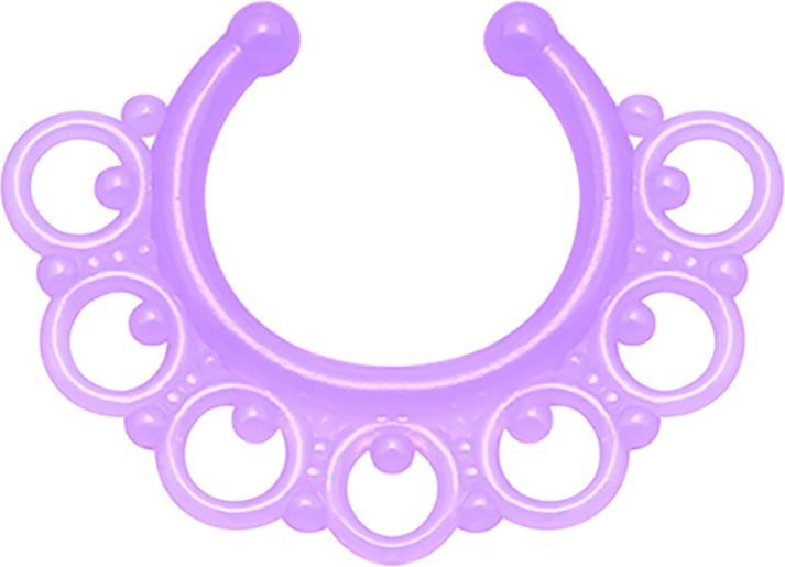 Immagine prodotto Star Piercing Fake Septum Tribal mit Kugeln violett "Glow"