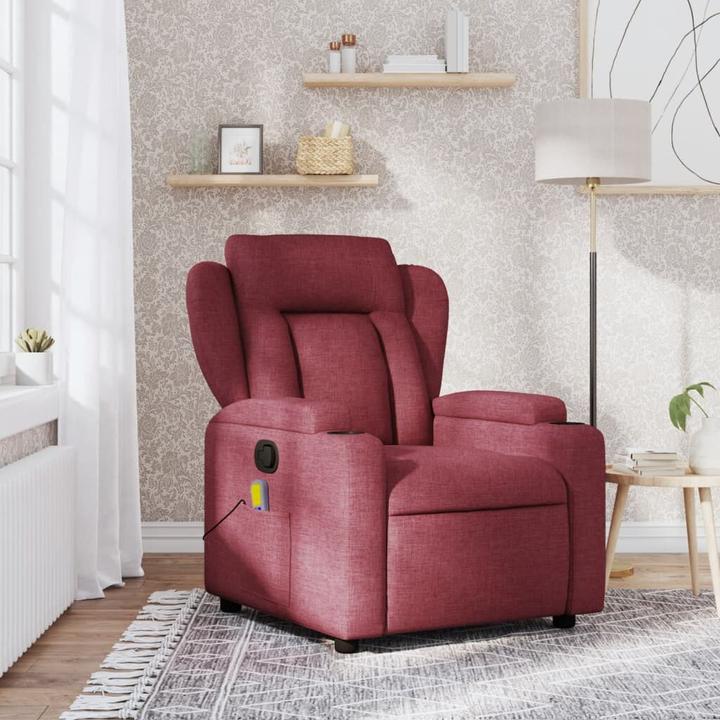 Image du produit VidaXL Fauteuil de massage vin rouge tissu,Couleur : vin rouge,Matériau : tissu