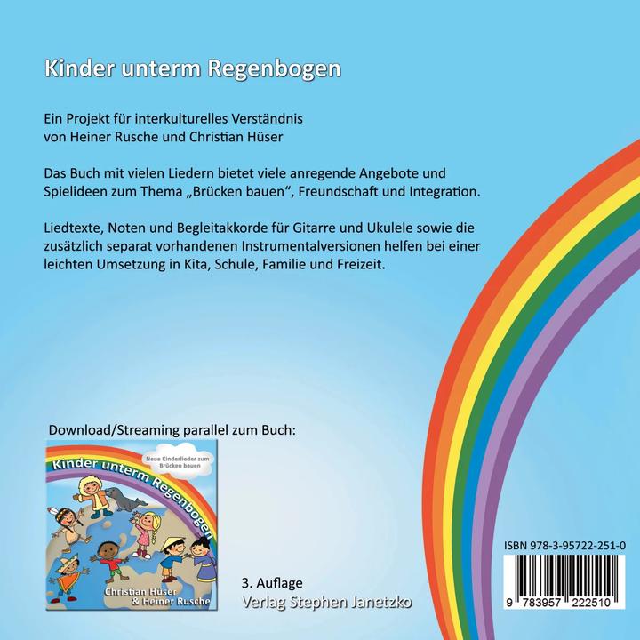 Produktbild Kinder unterm Regenbogen - Neue Kinderlieder zum Brücken bauen (Deutsch, Christian Hüser, Heiner Rusche, 2017)
