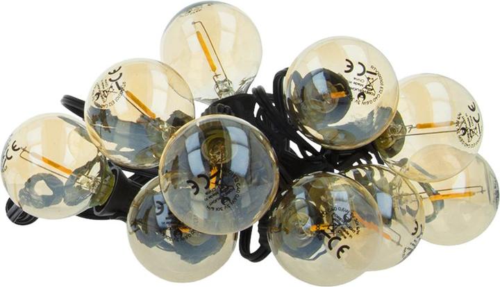 Actual product image Forever Light Solar Garland 5,5m +10 LED bulbs filament gold E12 G40 IP44 (5.50 m)