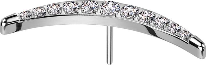 Produktbild Star Piercing Threadless Mondsichel silber mit Kristallen silber (Titan G23, ohne Messing)