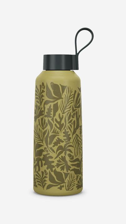 Image du produit Quechua Gourde 100 inox 1l avec bouchon à vis pour la randonnée - Flower Yellow (1 l)