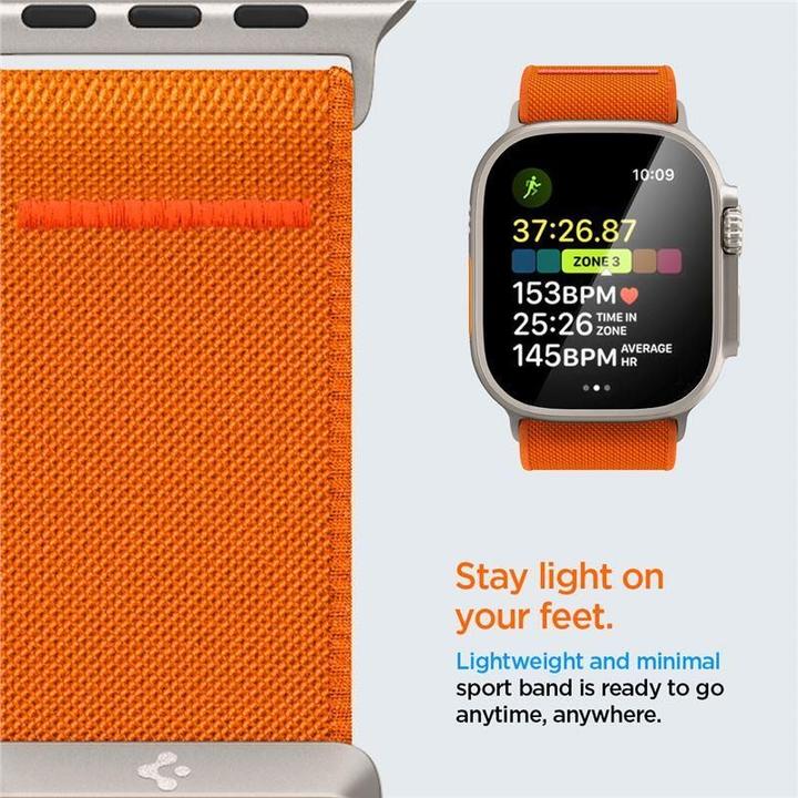 Produktbild Spigen Fit Lite Band für Apple Watch Series 42, 44, 45, 49 mm - orange (42 mm, 44 mm, 45 mm, 49 mm, Nylon, Fabric, Stainless Steel, Apple Watch Series 7, Apple Watch Series 8, Apple Watch Ultra)