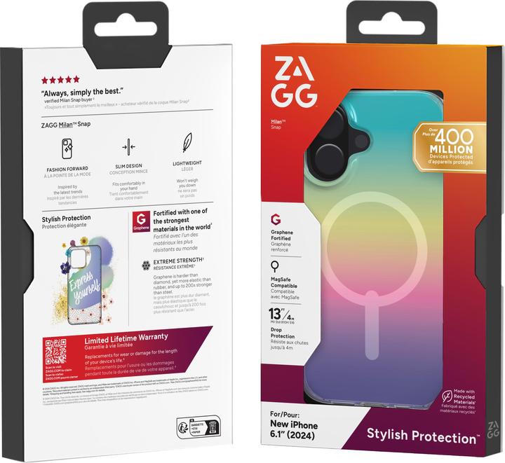 Actual product image Zagg Milan Snap MagSafe iPhone 16 Case - Iridescent (Apple iPhone 16)