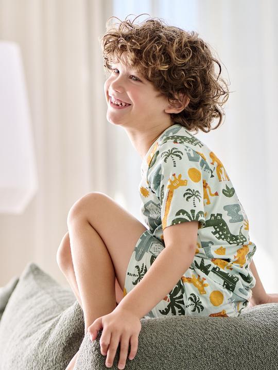 Produktbild Vertbaudet 2er-Pack Jungen Sommer-Schlafanzüge, Savannentiere mit Recycling-Baumwolle (152)