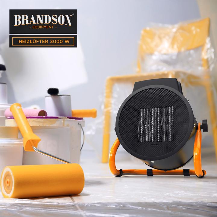 Actual product image Brandson Fan Heater 3000 Watt, 3 kW Fan Heater, Ceramic Electric Fan Heater for Construction Site, Ceramic (3000 W)