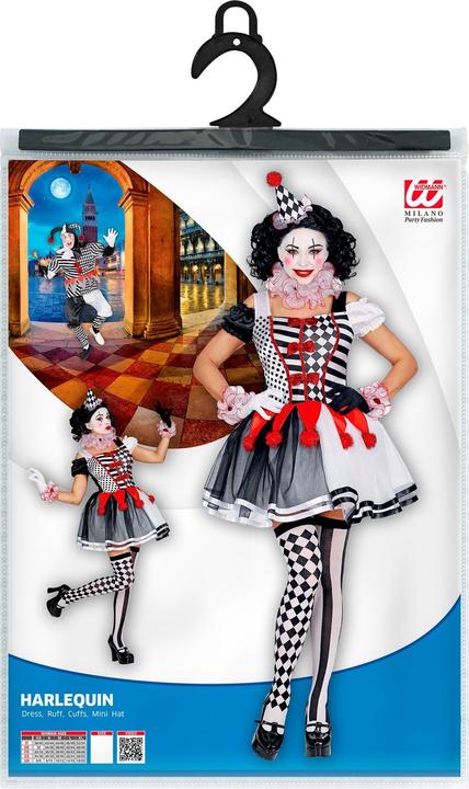 Immagine prodotto Widmann MISS HARLEKIN (Kleid, Clownkragen, Manschetten, Minihut), L (L)