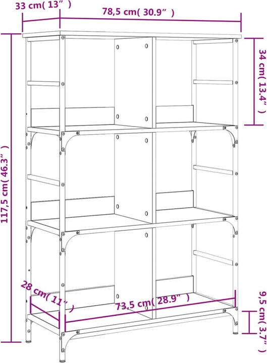 Produktbild VidaXL Georgetta (78.5 x 33 x 153 cm)