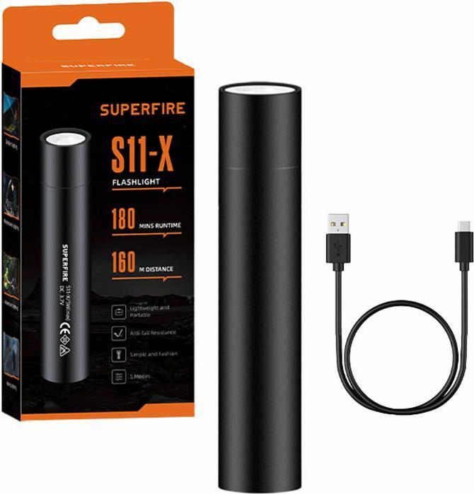 Productafbeelding Superfire Mini zaklamp Supfire S11-X, 700lm, USB (15.70 cm, 1100 lm)