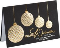 Actual product image Römerturm R™MERTURM Christmas card "Golden Christmas baubles" (1 pcs.)
