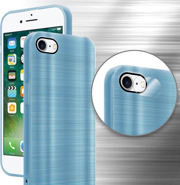 Actual product image Cadorabo Case for Apple iPhone 7 / 7S / 8 / SE 2020 in TPU Brushed Camera Protection LM160 Style (Apple iPhone 7, Apple iPhone SE (2nd Gen))