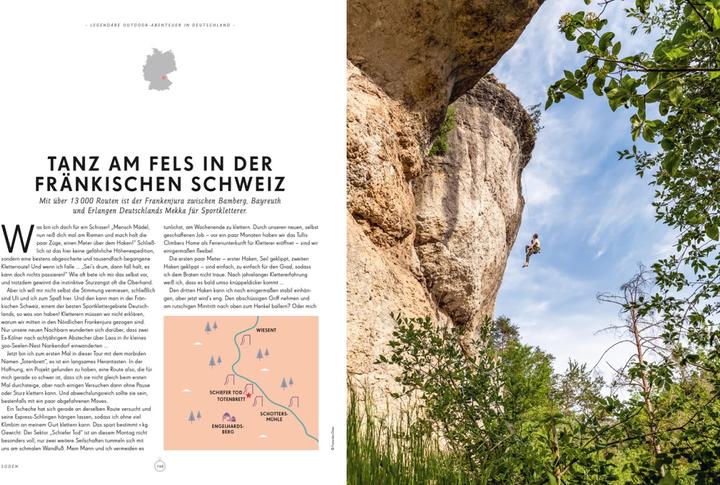 Produktbild Bildband Legendäre Outdoorabenteuer in Deutschland (Deutsch, Tanja Schuhbauer, Oliver Karaschewski, Tanja Weidner, Markus Kuhnhenne, Moritz Jacobi, Alexandra Lattek, Carlota Citoler, Erika Dürr, Aileen Tiedemann, Christian Haas, Aylin Krieger, Julia Reichardt, Franziska Consolati, 2023)