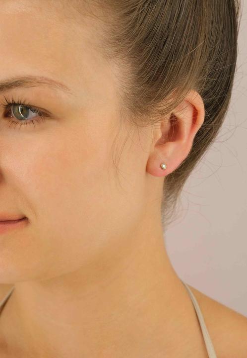 Actual product image Muau Stud earrings frame setting (White gold, Yellow gold, Red gold or silver)