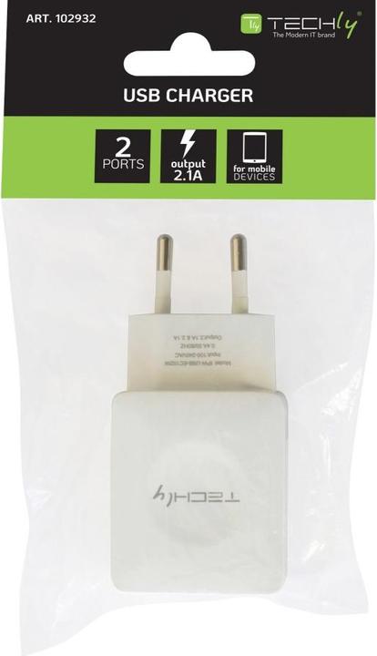 Actual product image Techly Two ports USB charger 2x USB 5V 2.1A&2.1A (10.50 W)