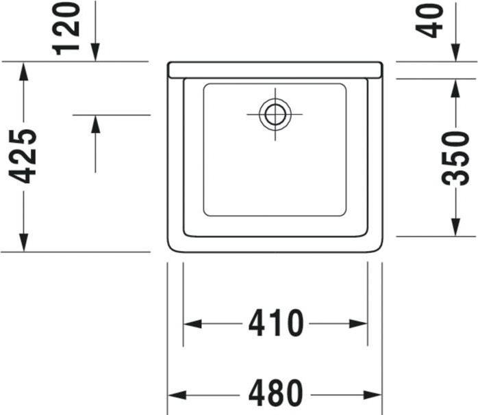 Actual product image Duravit Sink STARCK 3 o ÜL HLB 480x425mm without tap hole white WG (425 mm, 480 mm)