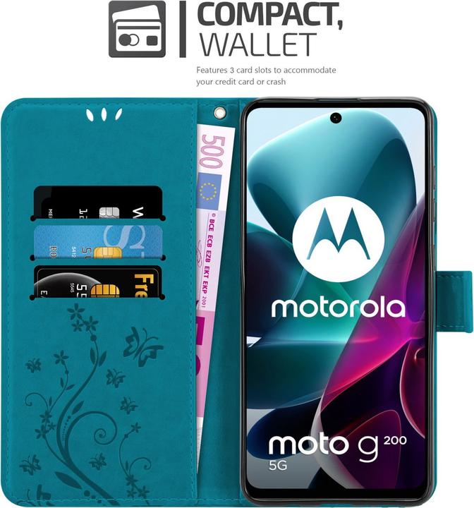 Image du produit Cadorabo Housse Flower Book (Motorola Moto G200 5G)