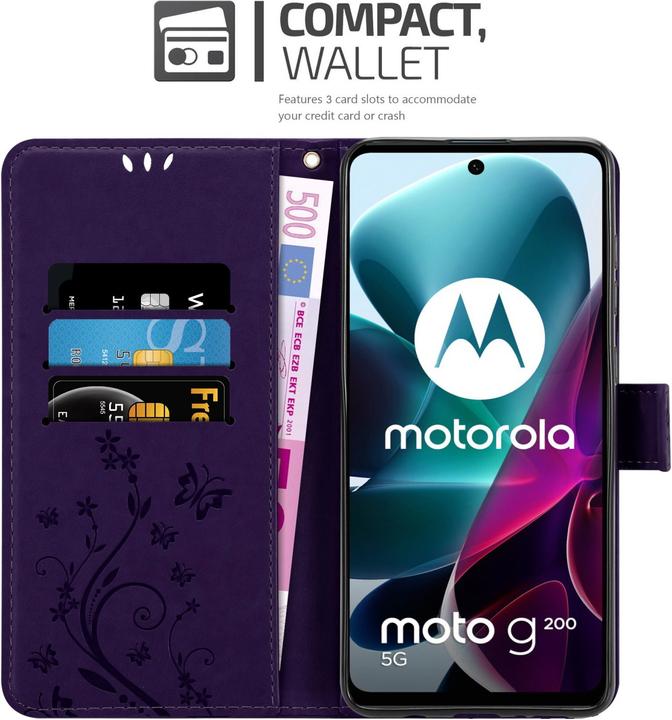 Image du produit Cadorabo Housse Flower Book (Motorola Moto G200 5G)