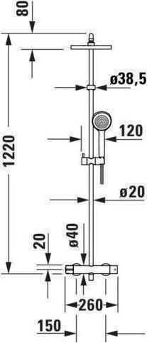 Immagine prodotto Duravit Sistema doccia B.1 con termostatico doccia cromo