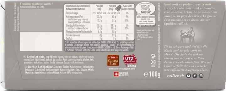 Image du produit Cailler Crémant Tablette Chocolat Noir (100 g)