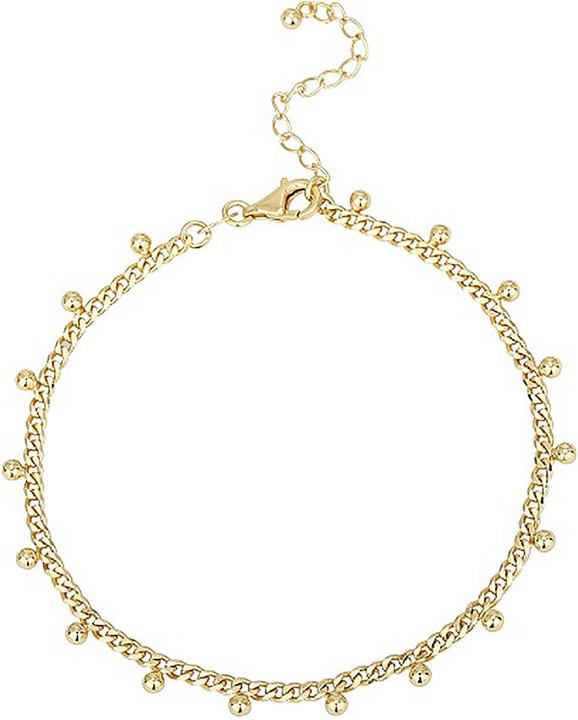 Leyda Fusskette Panzer (Silber 925, vergoldet 750 / 18 K Gold, 25.50 cm)