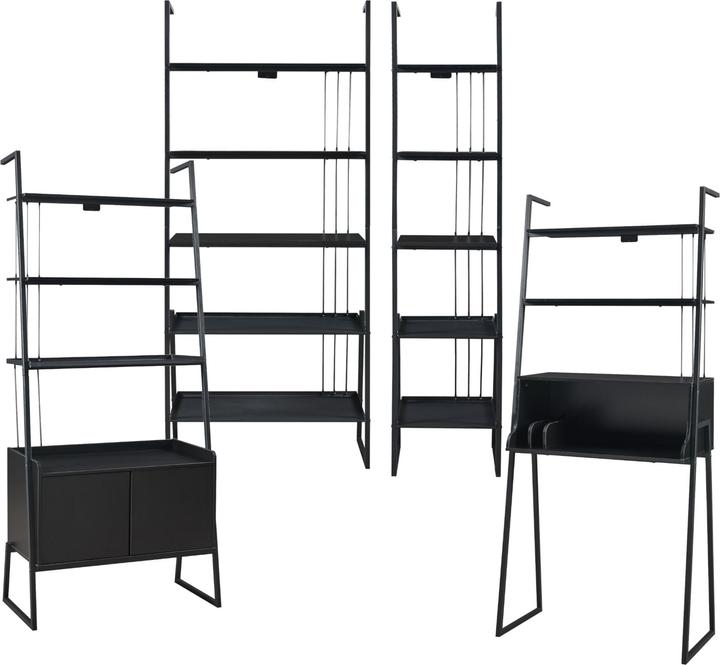 Actual product image En.Casa Storfjord 4-piece furniture set 1x desk, 3x ladder shelf