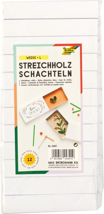 Produktbild Folia Streichholzschachteln "groá", blanko, weiá