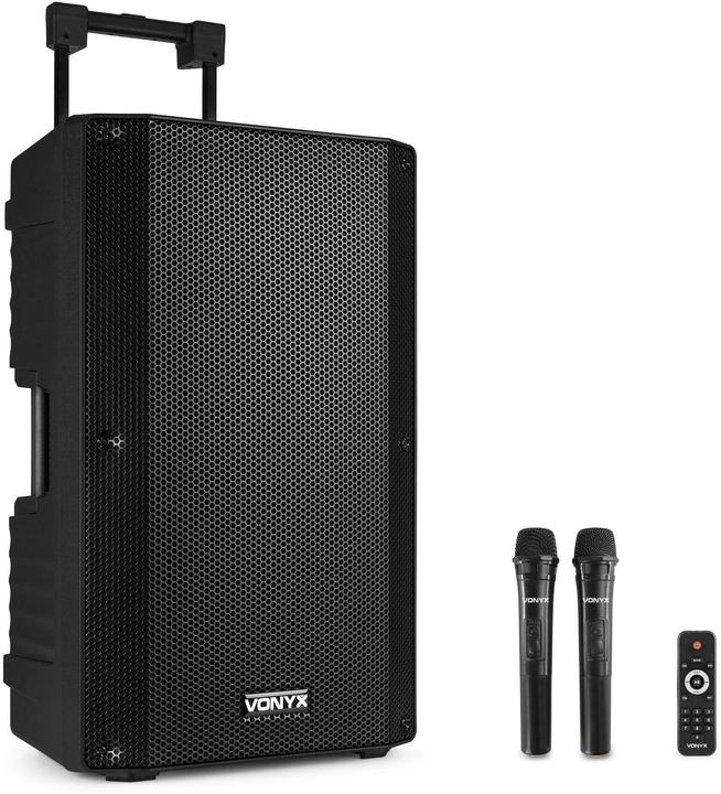 Produktbild speaker - Vonyx VSA700 - Trolley speaker met Bluetooth en 2 draadloze microfoons - 1000W (Aktiv)