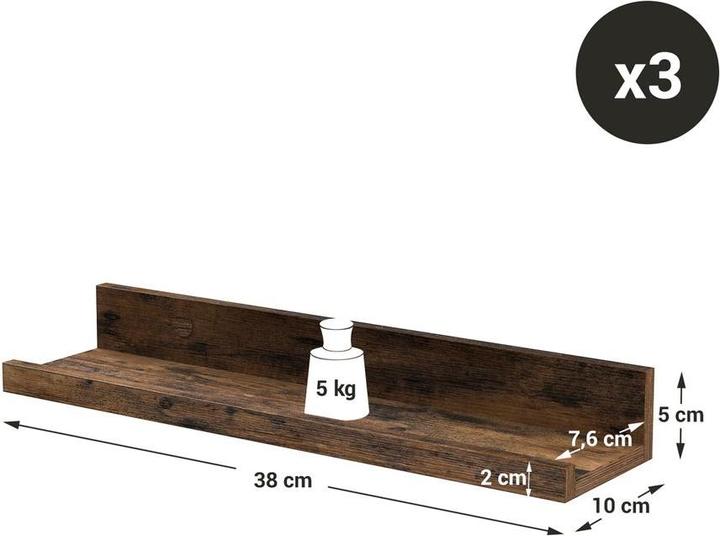 Produktbild Vasagle Wandregal (38 x 10 x 5 cm)