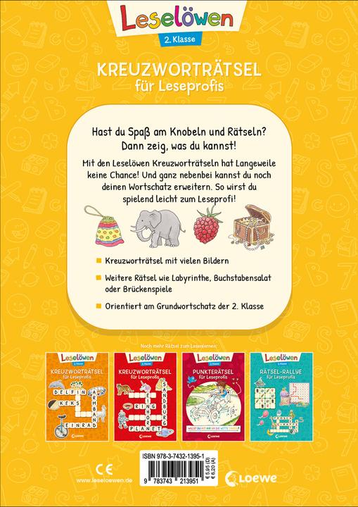 Actual product image Leselöwen Kreuzworträtsel für Leseprofis - 2. Klasse (Sonnengelb) (German, Katrin Merle, Loewe learning and puzzles, 2022)
