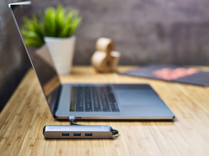 Produktbild Epico 9915112100019 laptop dock/port replicator USB 3.2 Gen 1 (3.1 Gen 1) Type-C Black, Silver (USB-C, 6 Ports)