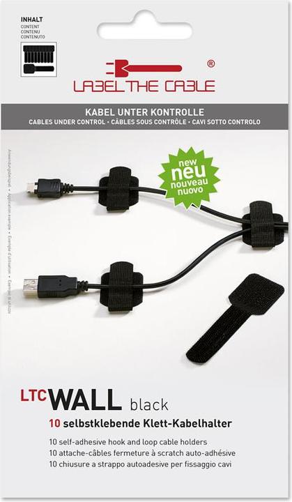 Image du produit Label-the-cable LTC Wall Velcro Cable Ties, pack of 10 (Serre-câbles velcro, 90 mm, 10 pcs)