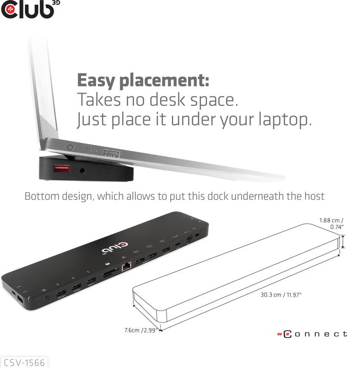 Produktbild Club 3D CSV-1566 (USB-C, 4 Ports)