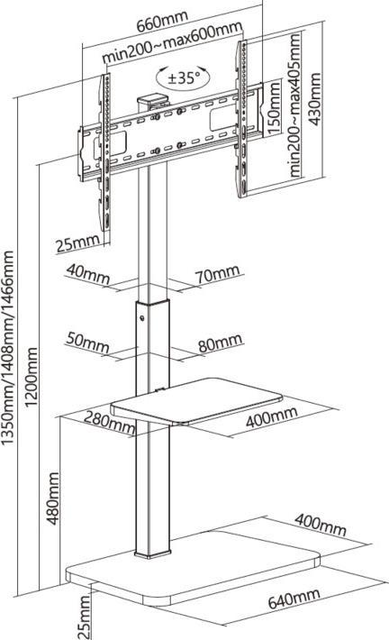 Produktbild equip Bodenständer (Universal, 75", 40 kg)