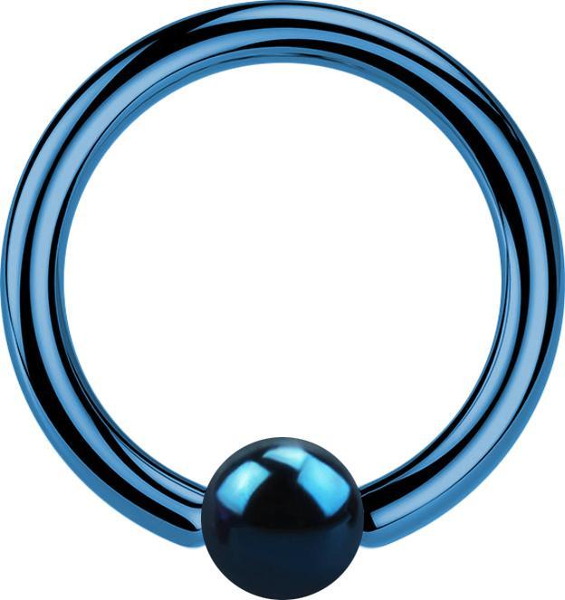 Produktbild Star Piercing Ball Closure Ring dunkelblau mit Titanium Schicht (ohne Messing, Chirurgenstahl 316L)